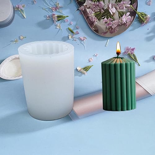 Miniatura 5 de Moldes de silicona para velas cilíndricas molde para hacer velas en forma de pilar molde para fundición de resina epoxi para hacer manualidades