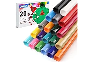 CAREGY HTV Heat Transfer Vinyl Bundle for T-Shirts in Assorted Colors