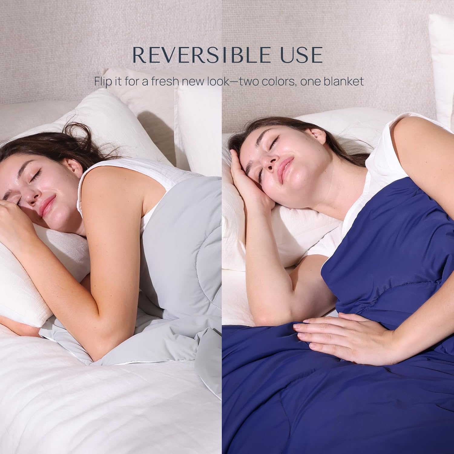 Cooling Comforter，Cooling Blanket for Hot Sleepers - King Size, Ice Fiber Technology for Night Sweat Relief, Noiseless & Hypoallergenic, Available in All Seasons 68"×90" Inches，Midnight Blue.