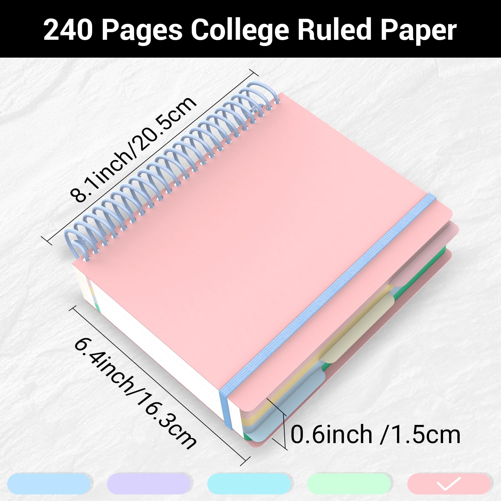 Quaderno A Spirale A4 Yarotm - 120 Fogli A Righe, Copertina Morbida, Azzurro - Foto 11