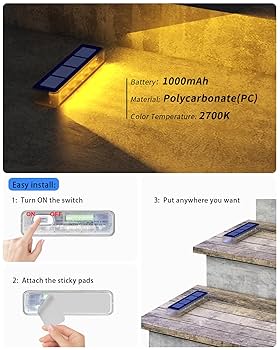 DetarZinLED Solar Lights Outdoor Garden, 4-Pack Blue Solar Lights