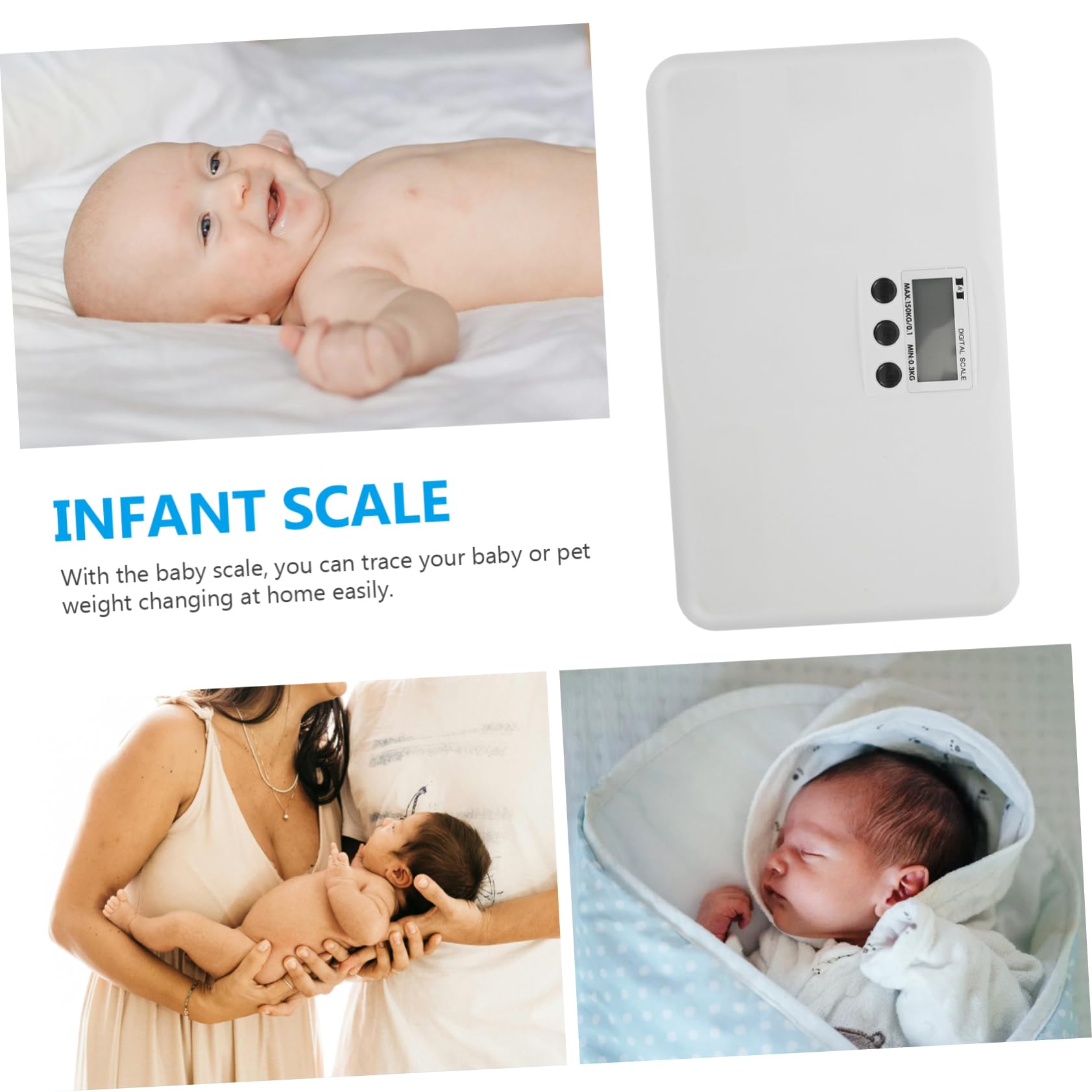 FRCOLOR Bilancia Elettronica Piatta Senza Batterie Bilancia Digitale Per Ragazzo Ragazza Ragazza e Animali Domestici Grande Schermo Lcd Per Lettura Precisa Supporta Fino Per Mamme e Cure c