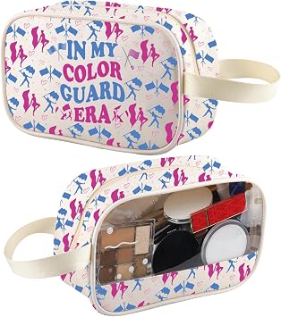 XYANFA Color Guard Clear Makeup Bag Flag Girl Gift Colorguard Mom Team Gift Color Guard Travel Toiletry Bag Organizer Pouch Cosmetic Bag COLOR GUARD tm