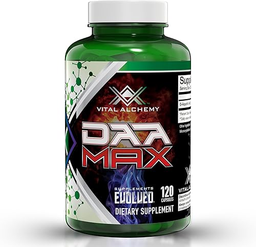 Vital Alchemy DAA MAX Suplemento de refuerzo de testosterona para hombres con ácido D-aspártico de 1500 mg – Prueba de mejora masculina –