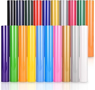 IModeur 20 Pack Heat Transfer Vinyl Sheets - 30.5 x 20 cm Iron on Vinyl for Cricut Maker, Silhouette Cameo, HTV Vinyl Bundle for Shirt, Clothes, Hats, Pants, Other Fabric