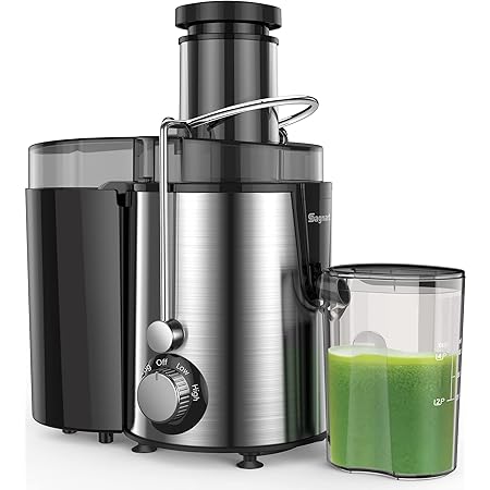 Juicer Machines Centrifugal Juice Extractor for Whole Fruit and Vegetables, BPA-Free, Dual Speed and Overheat Overload Protection, Anti-drip and Detachable Stainless Steel Citrus Juicer, Included Brush