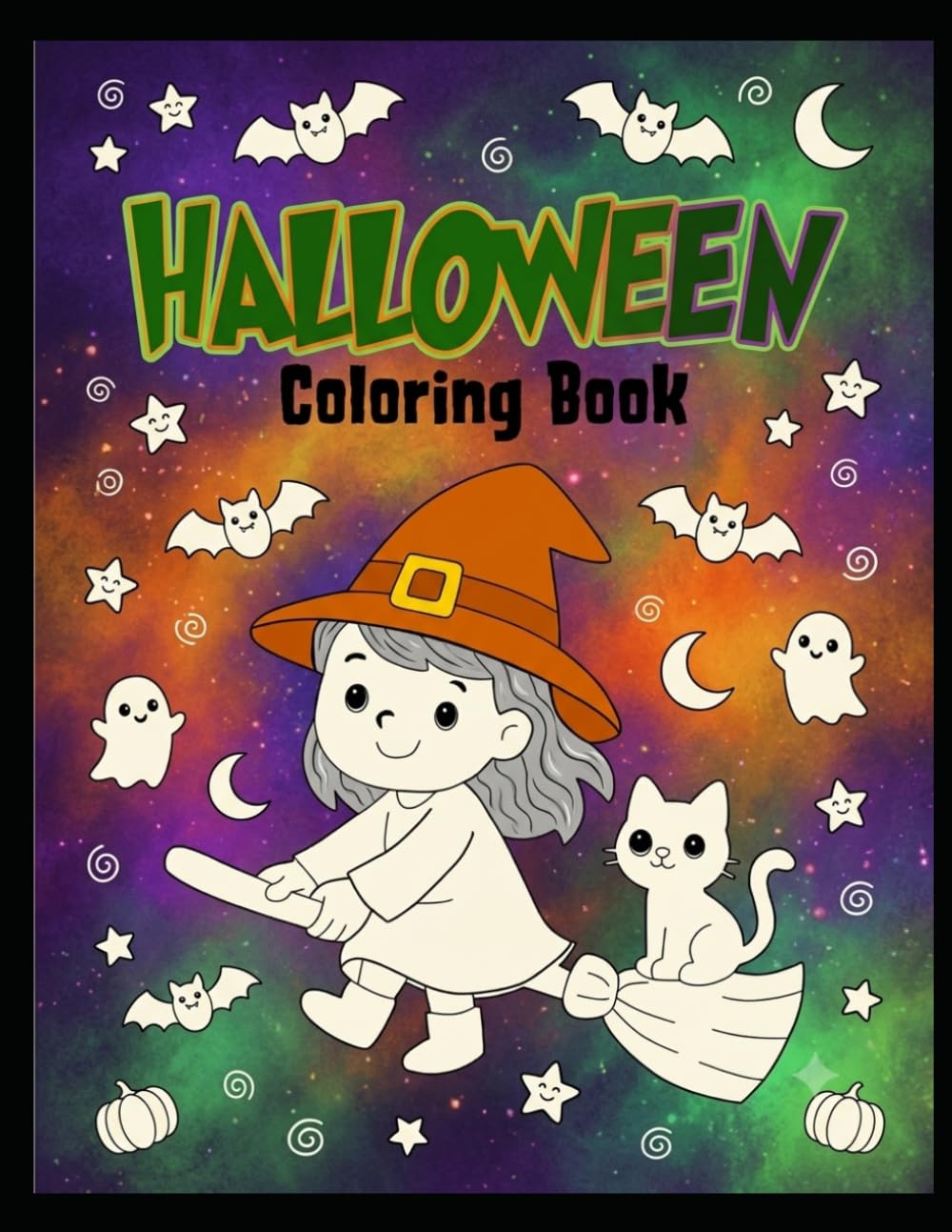 Halloween Coloring Book: Fun & Spooky Halloween Coloring Pages Featuring Pumpkins, Ghosts, Witches, Bats, Haunted Houses, and More for Boys & Girls