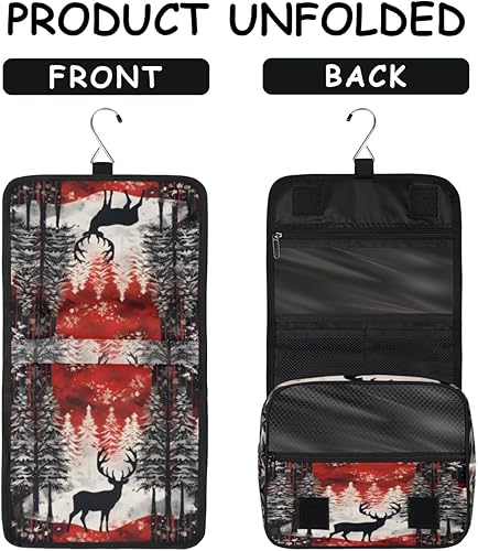 Miniatura 5 de Funny Winter Christmas Style Toiletry Bag for Women, Travel Makeup Organizer with Hanging Hook, Traveling Cosmetic Bags for Toiletries Accessories