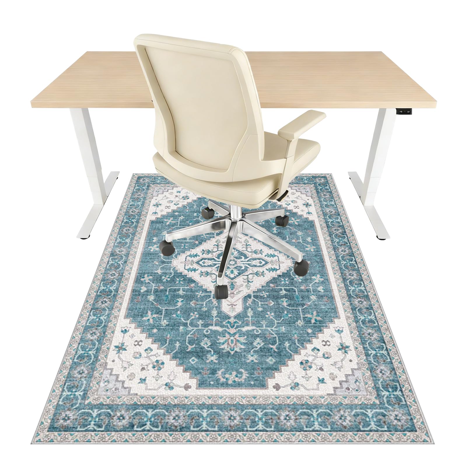 Office Chair Mat for Carpeted & Hardwood Floor, Desk Chair Mat for Low Pile Carpet, Office Chair Floor Protector Mat, Computer Chair Mat for Rolling Chair, Hard Floor Mat Anti-skidding 90 x 120 cm