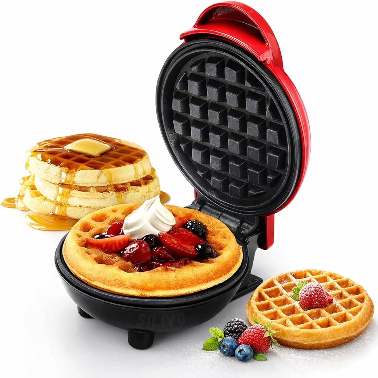 Mini Waffle Maker Non Stick Electric Waffle Maker Machine | Compact Single Serve Waffle Iron | Quick Breakfast Maker for Home Kitchen | Easy Clean, Portable Design-image-29