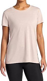 Gaiam Women's Restore Rib Mix T-Shirt, Relaxed Fit, Lightweight Heathered Material, High-Low Hem