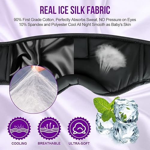 Miniatura 3 de MUSICOZY - Auriculares para dormir, Bluetooth 5.4, máscara de dormir, diadema, auriculares para dormir con máscara de ojos, auriculares inalámbricos