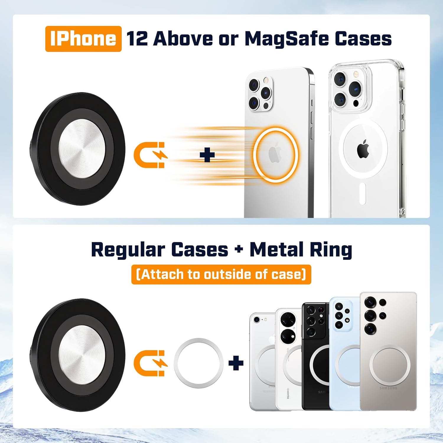 Karltys 2400gf Magnetic Vent Phone Mount Compatible with Toyota Tacoma 2016-2023/Tundra 2014-2021, Aluminum Suction 360° Adjustable Phone Holder, 78+LBS Support Arm Cell Phone Cradles Accessories