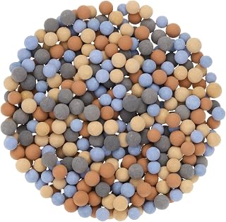 uxcell 4 Packs Replacement Shower Head Bead 5-6mm Shower Filter Beads Replacement Mineral Stone Bead for Water Softener Filtration Shower Head, Red, Yellow, Grey, Blue