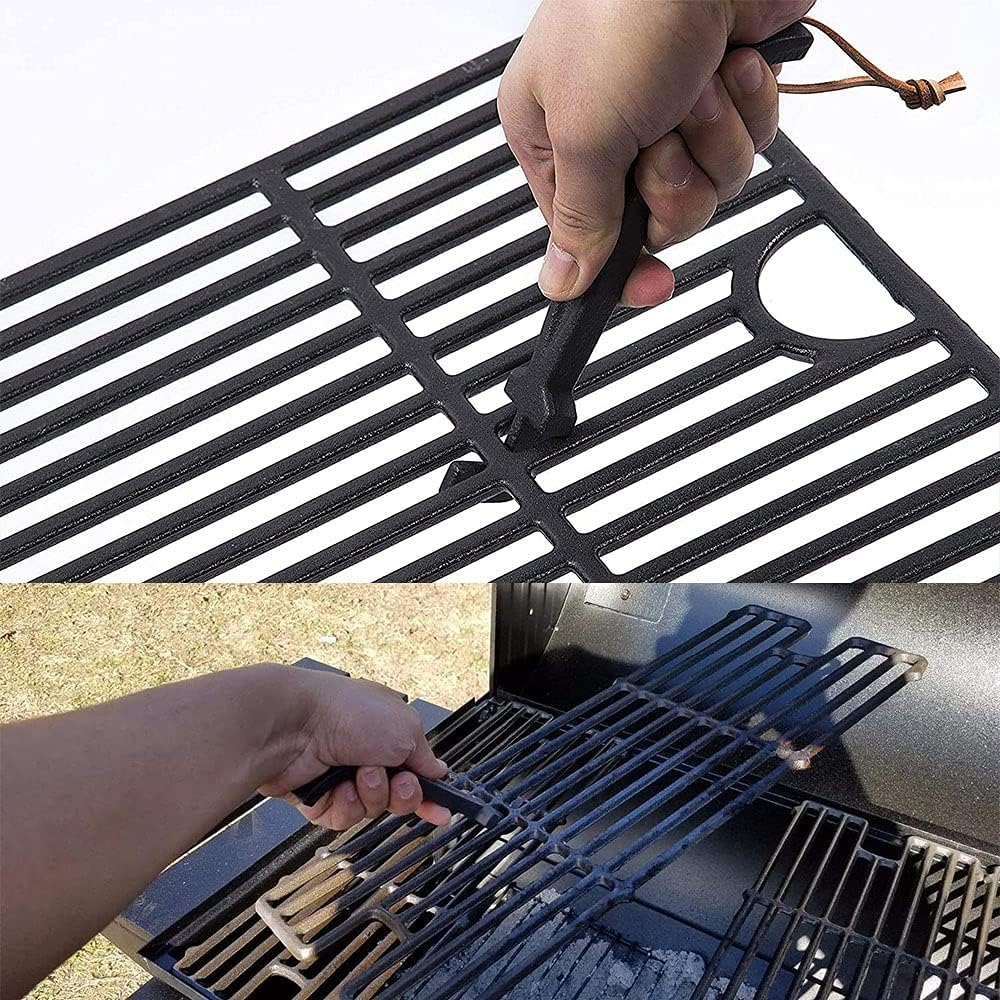 Grill Grate Lifter Cast Iron Universal Cooking Grid Lifter for Most Grills