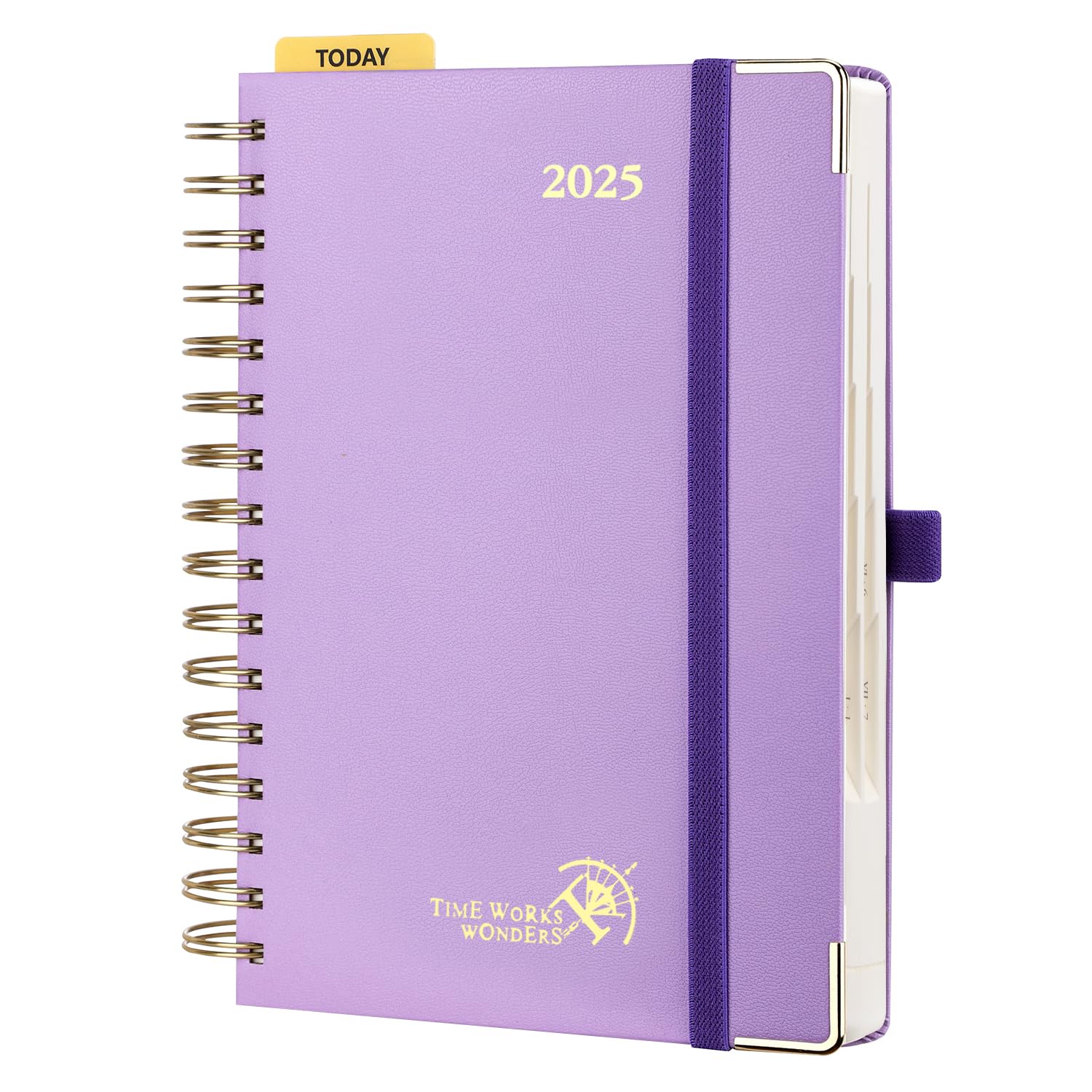 Agenda 2025 Journalier POPRUN - Format A5 - 1 Page Par Jour - Couverture Rigide Orange