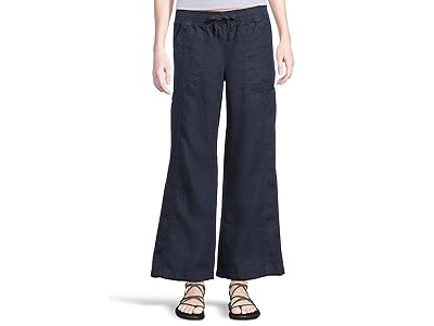 L.L.Bean Premium Linen Breezy Mid-Rise Wide Leg Utility Pull-On Pants Women