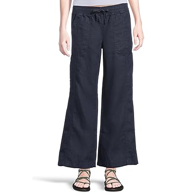L.L.Bean Premium Linen Breezy Mid Rise Wide Leg Utility Pull On Pants Women