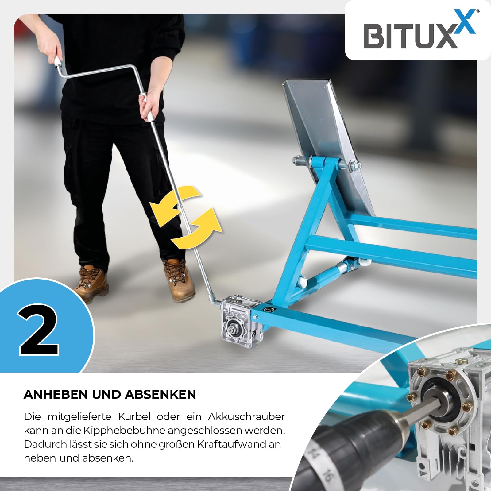 BITUXX Kipphebebühne 3T Mobile Werkstatt Hebebühne Wagenheber Kurzhub PKW Lift bis 3000 kg