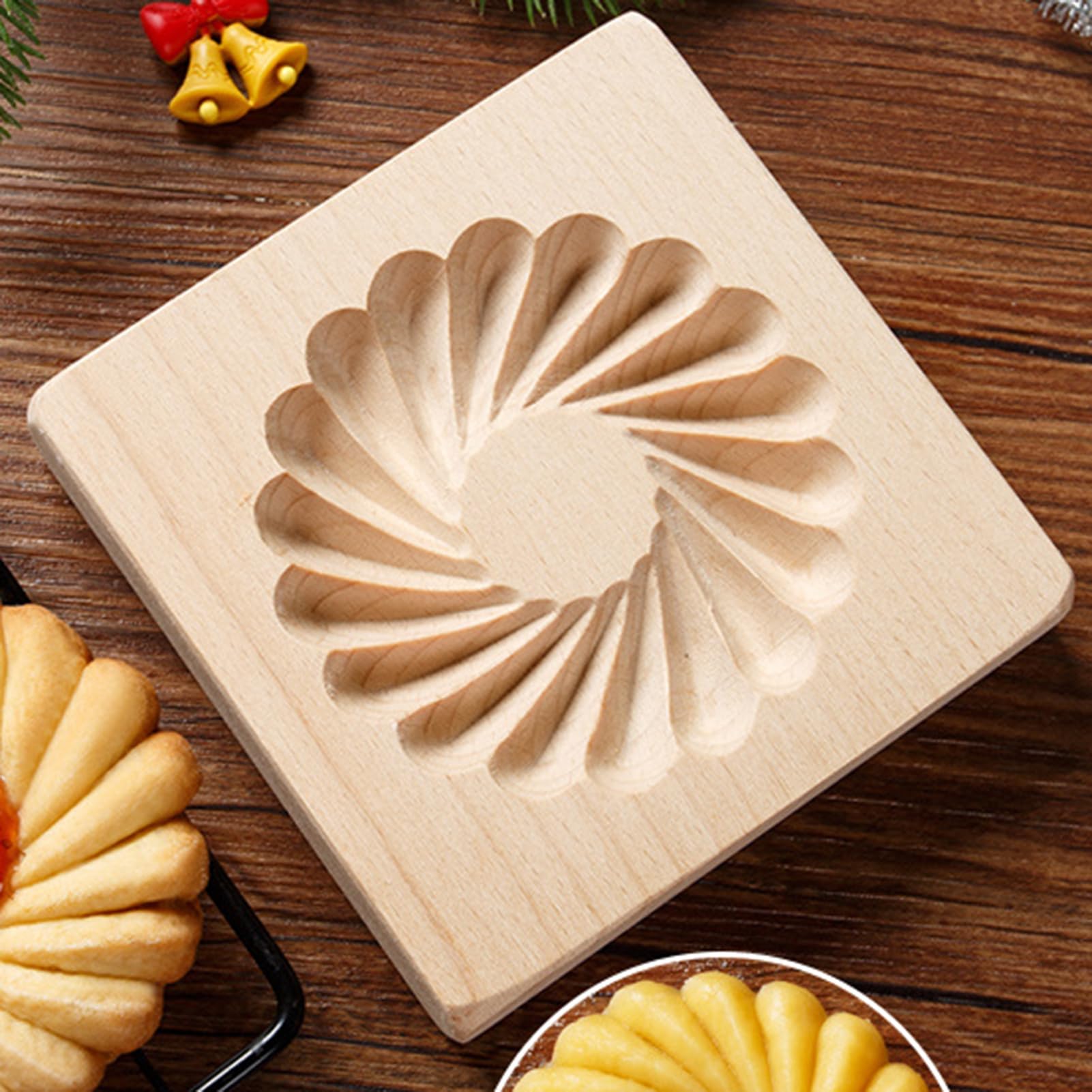 Cortadores de Galletas, Moldes de Madera for Galletas, Galletas, Herramienta de Cocina for Galletas, Textura Transparente 3D, Galletas de Madera DIY for Cocina casera
