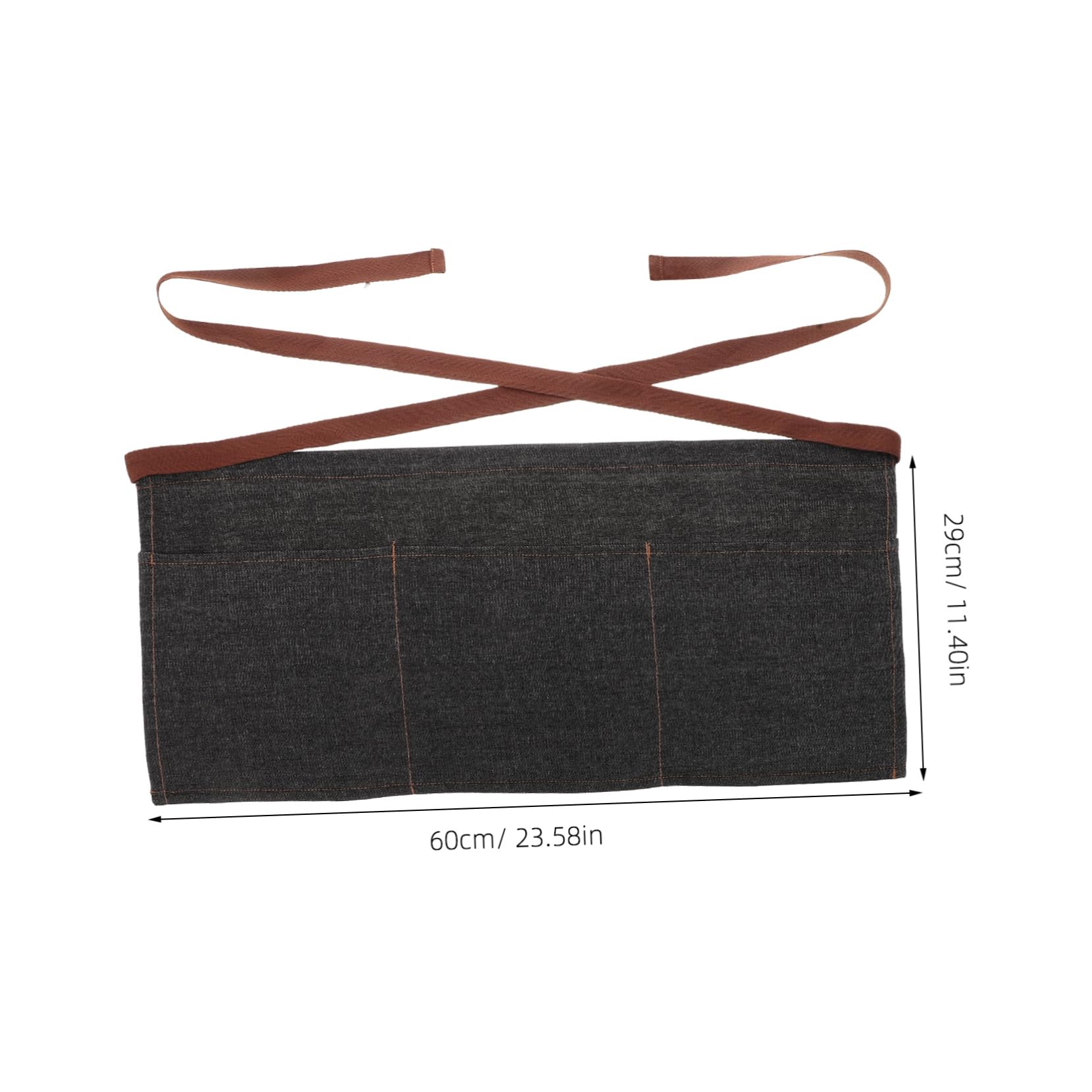 ULTECHNOVO 3 Piezas Delantal Vaquero Corto de Cintura con Ajustables para de para Cocinas Negro
