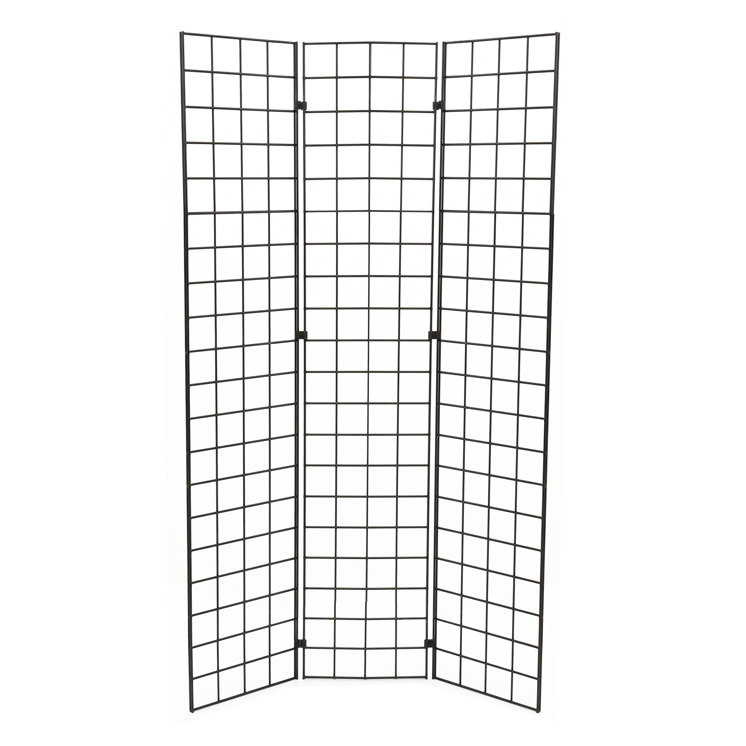 Grid Panel 1’ x 5’ (12” Wide x 60” High), Heavy-duty 1/4? Thick Wire, Spaced 3? Apart (2, Black)