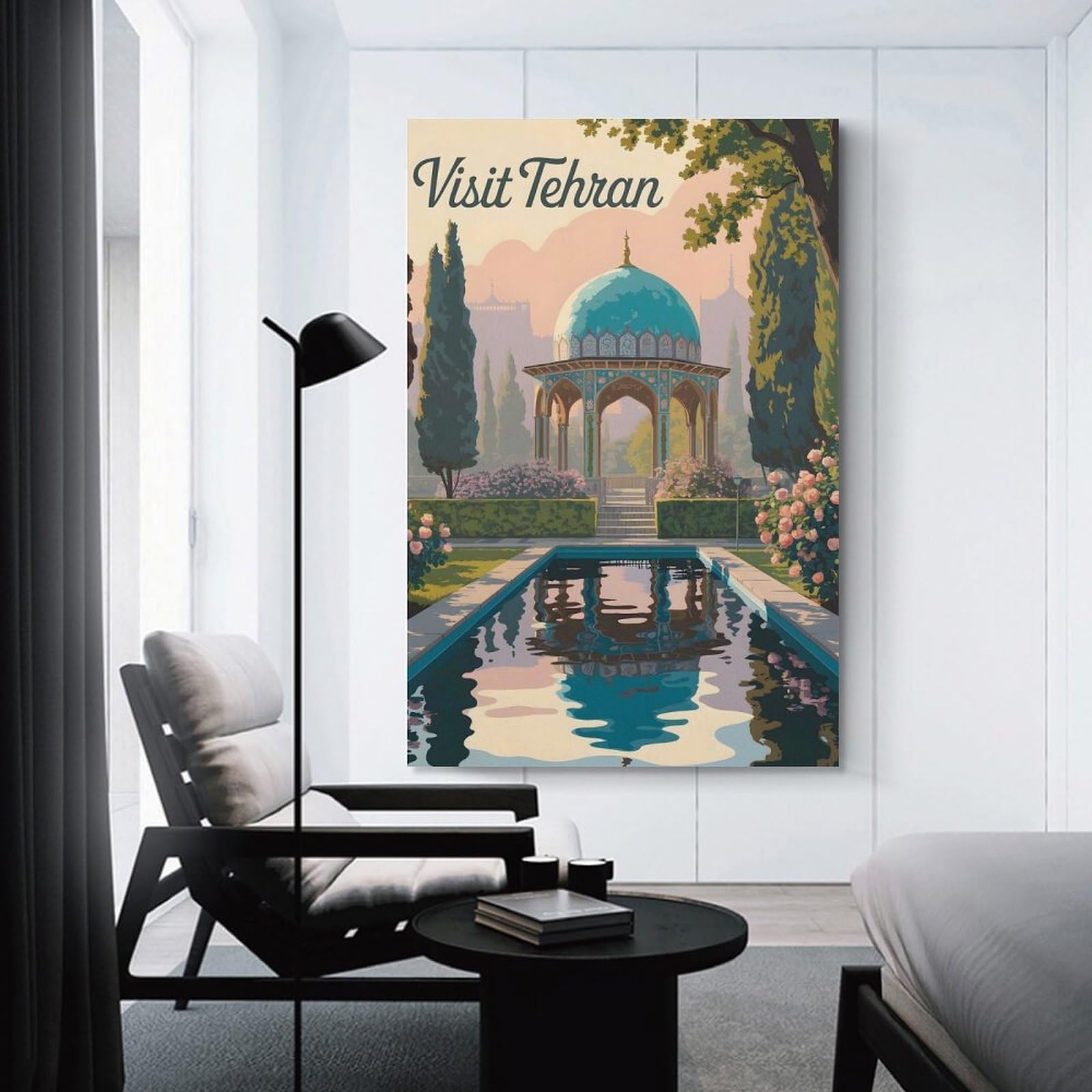 Junmoney Visit Tehran Travel Wall Decor Canvas Print 20x30inch(50x75cm), for Lounge Decor, Bedroom Walls Or Flats, Canvas Styling for A Polished Room Look