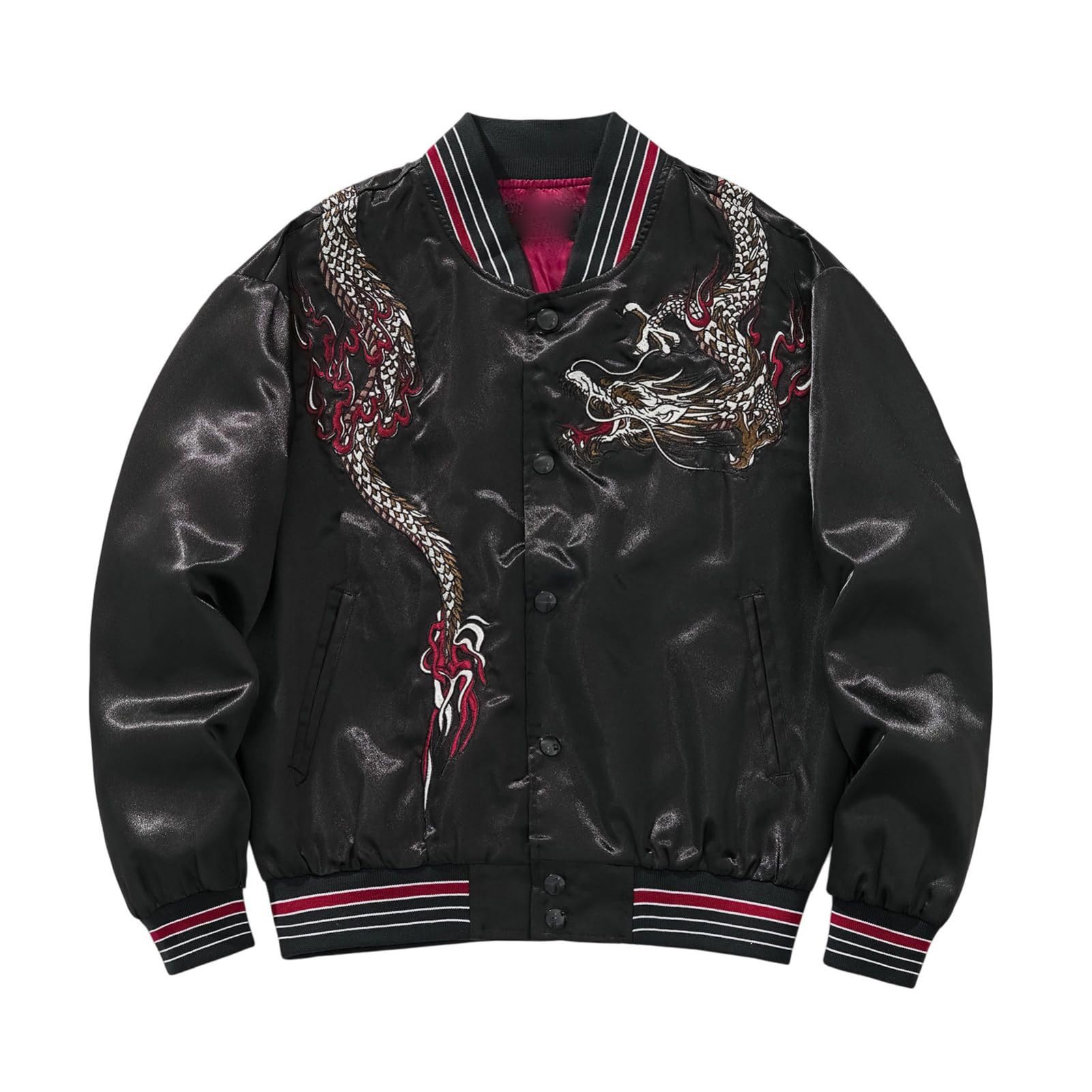 Veste de baseball brodée hommes style chinois pour look décontracté - 6
