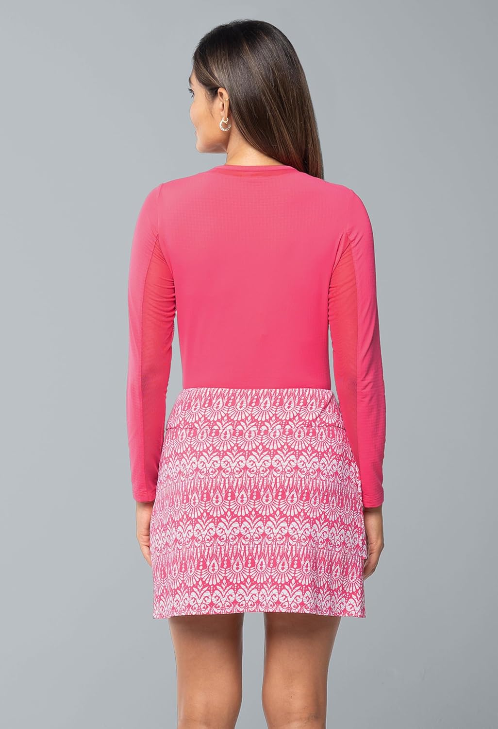 IBKUL Athleisure Wear Sun Protective UPF 50+ Icefil Cooling-Barbara Print Layered Skort-60086