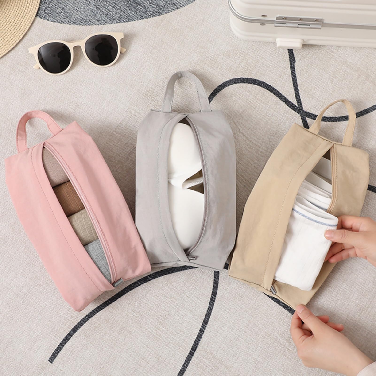 MAKABEE Travel Toiletry Bag for Women - 3pcs Hanging Toiletry Bag Sets Cosmetic Bag Travel Accessories for Men/Women - Image 2 thumbnail