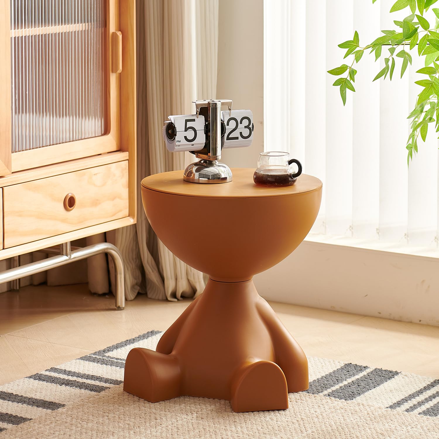 Mini Tavolino, Mini Tavolini Rotondi da Caffè, Grazioso Comodino da Divano, Tavolini Piccoli per Accento Soggiorno Camera da Letto Balcone Ufficio, Moderna Decorazione da Comodino per Soggiorno, Casa
