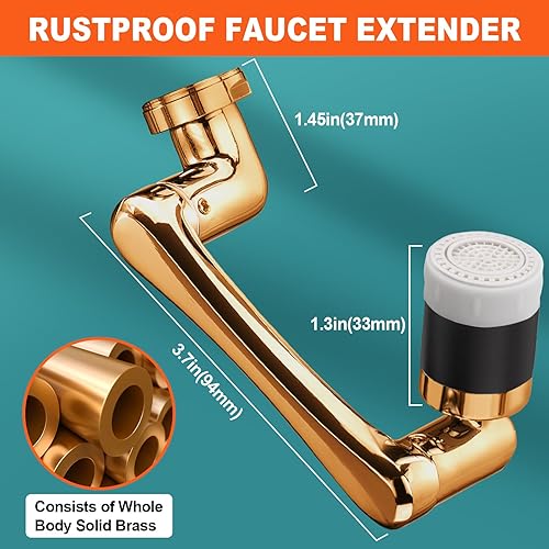 Miniatura 5 de Spurtar - Extensor de grifo, grifo de extensión multifuncional giratorio de 1080 + 360, grifo de filtro universal contra salpicaduras, extensor de