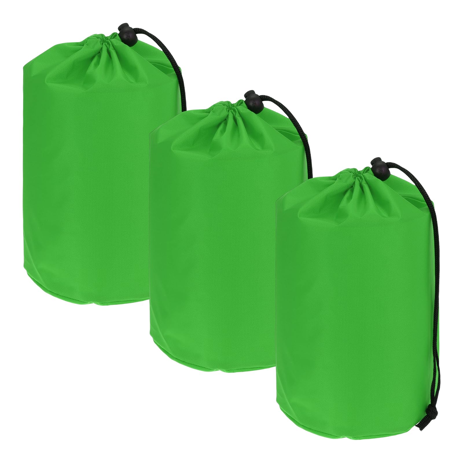 YELARXI Drawstring Bag with Toggle, Cinch and Ditty Pouch Portable Outdoor Products Ditty Bag 13x25cm & 3 Pack & Green - Fitting for (Backpacking/Camping/Traveling)