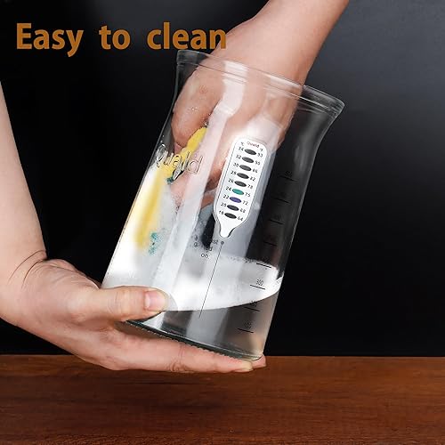 Miniatura 6 de Quald Kit de tarro de inicio de masa madre, tarro de inicio de masa madre de 35 onzas con tapa de bambú y cubierta de silicona