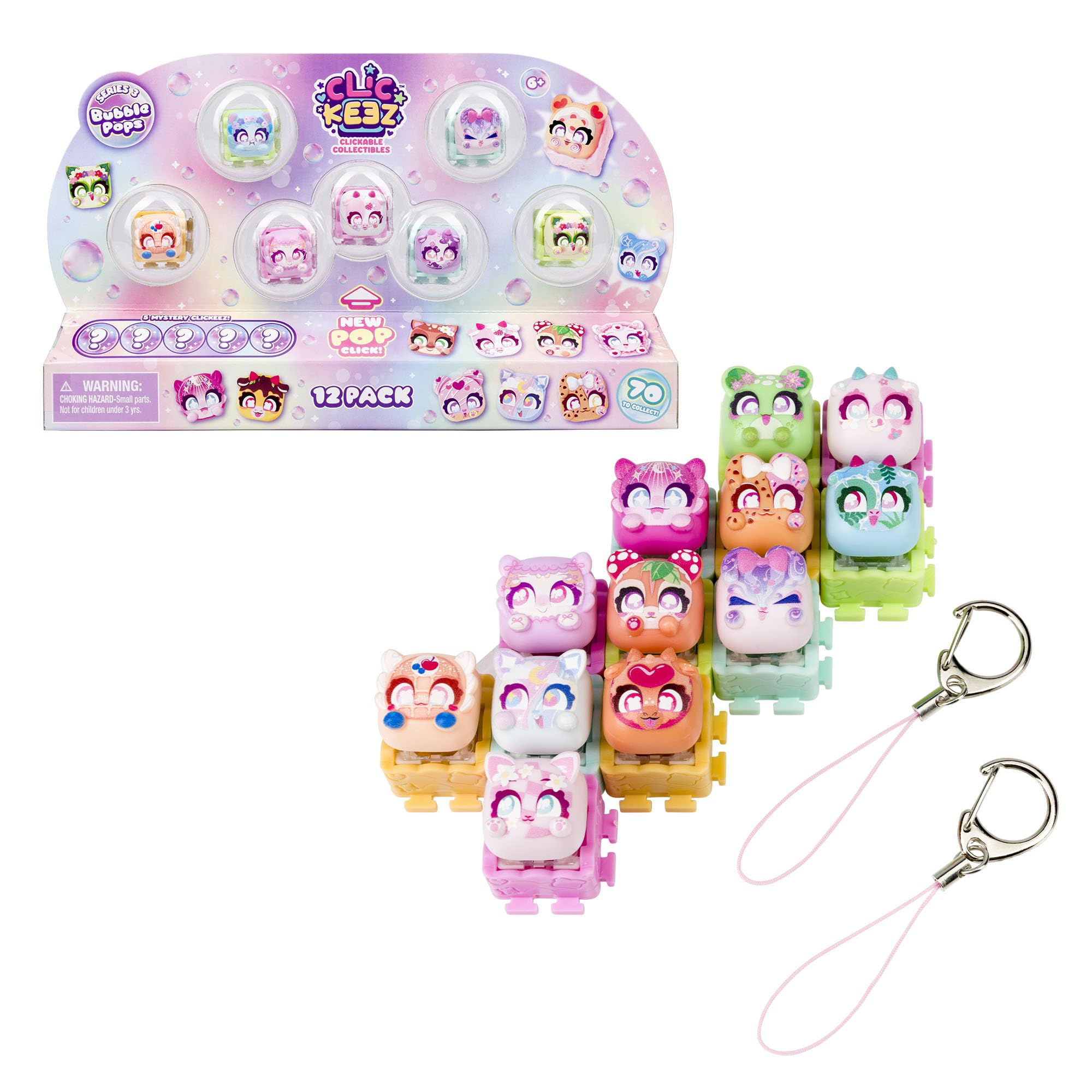 Bizak Clickeez 64557202 Série 3 Pack de 12 Touches Surprise + 6 Ans
