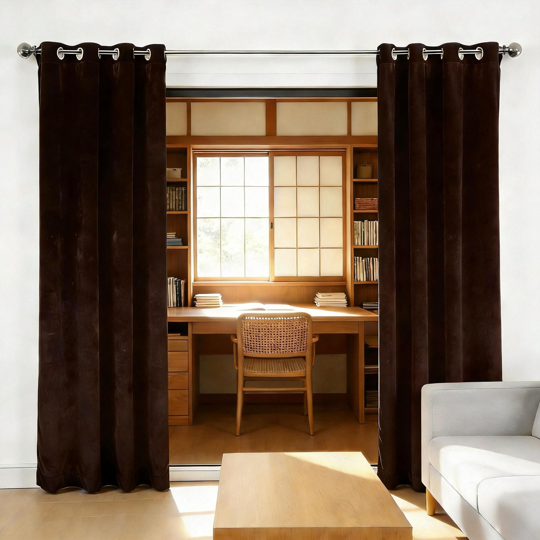 Rideau Anti Chaleur Isolation UV et Bruit avec Oeillets 120x220
