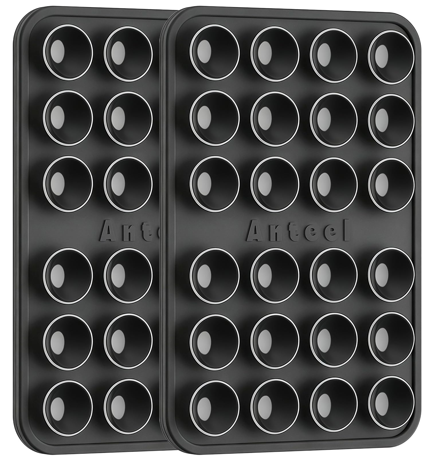 PKYAA Anteel Max - Silicone Suction Phone Case Adhesive Mount, Upgraded Super Strong Grip, Durable, Easy to Use, Hands-Free Sticky Phone Holder for Selfies, Tiktok Videos, 2.56"x3.94" (BLK&amp;BLK)