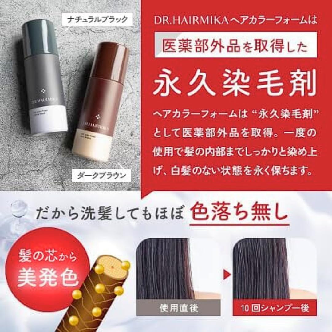 Amazon | ヘアミカ ダークブラウン 80g 3本セット 白髪用 ヘアカラー