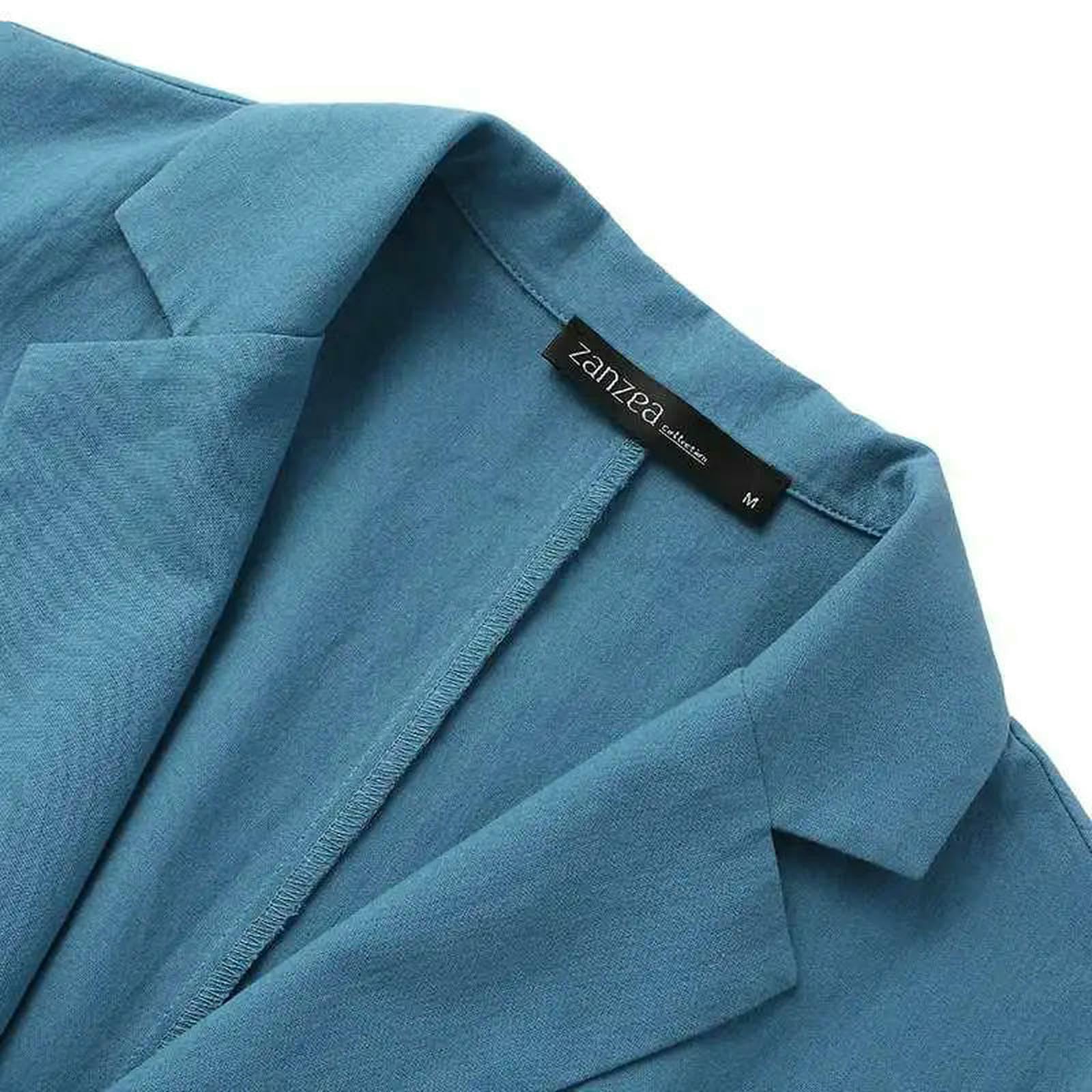 Strickjacke Damen Frauen Langen Hals Langarm Blazer Herbst Lässige Baumwolle Blazer Elegante Strickjacke Dünne Schichten Arbeit Anzüge-schwarz Blumen-m