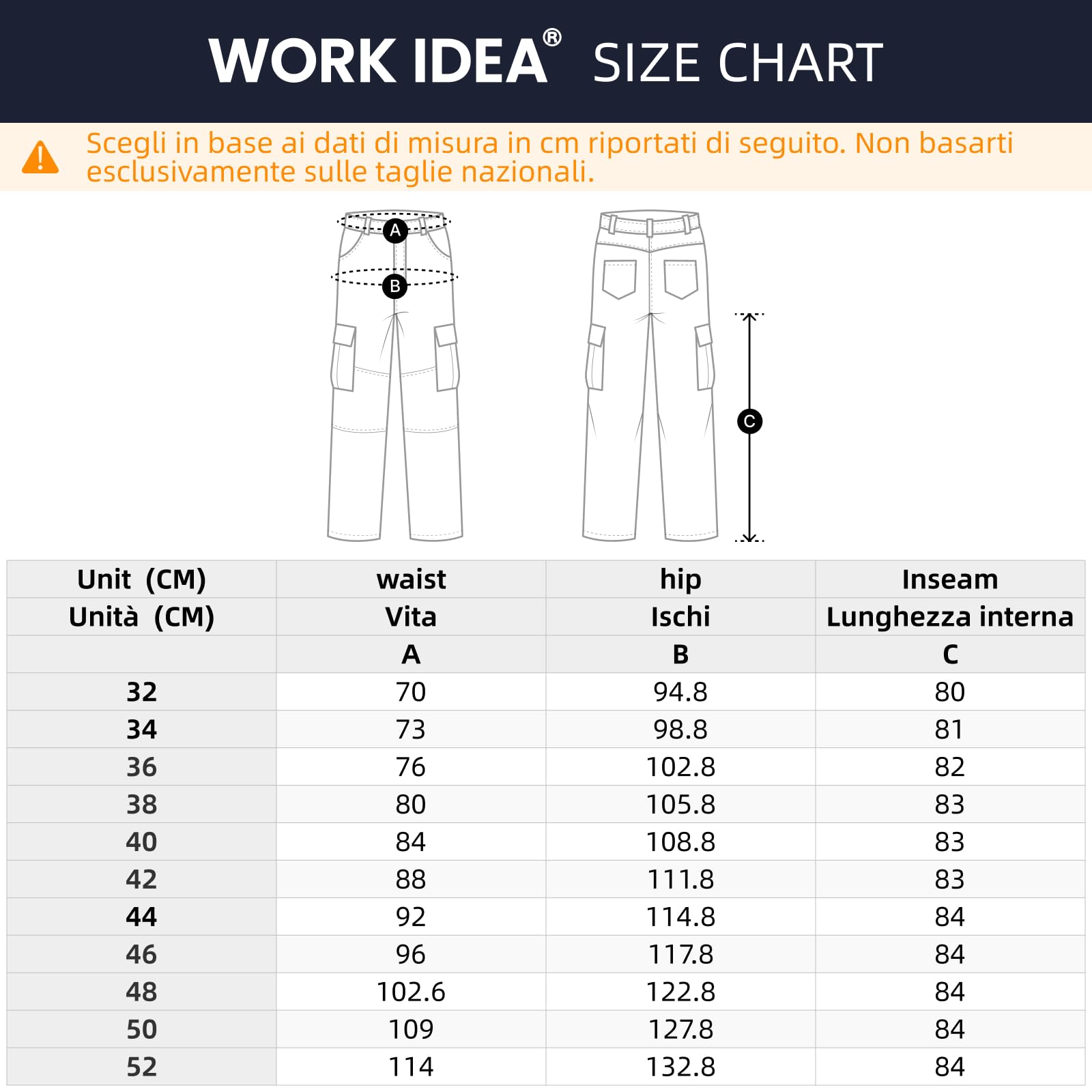WORK IDEA Pantaloni da lavoro da donna con vestibilità attillata, elastici e leggeri, con diverse tasche funzionali.