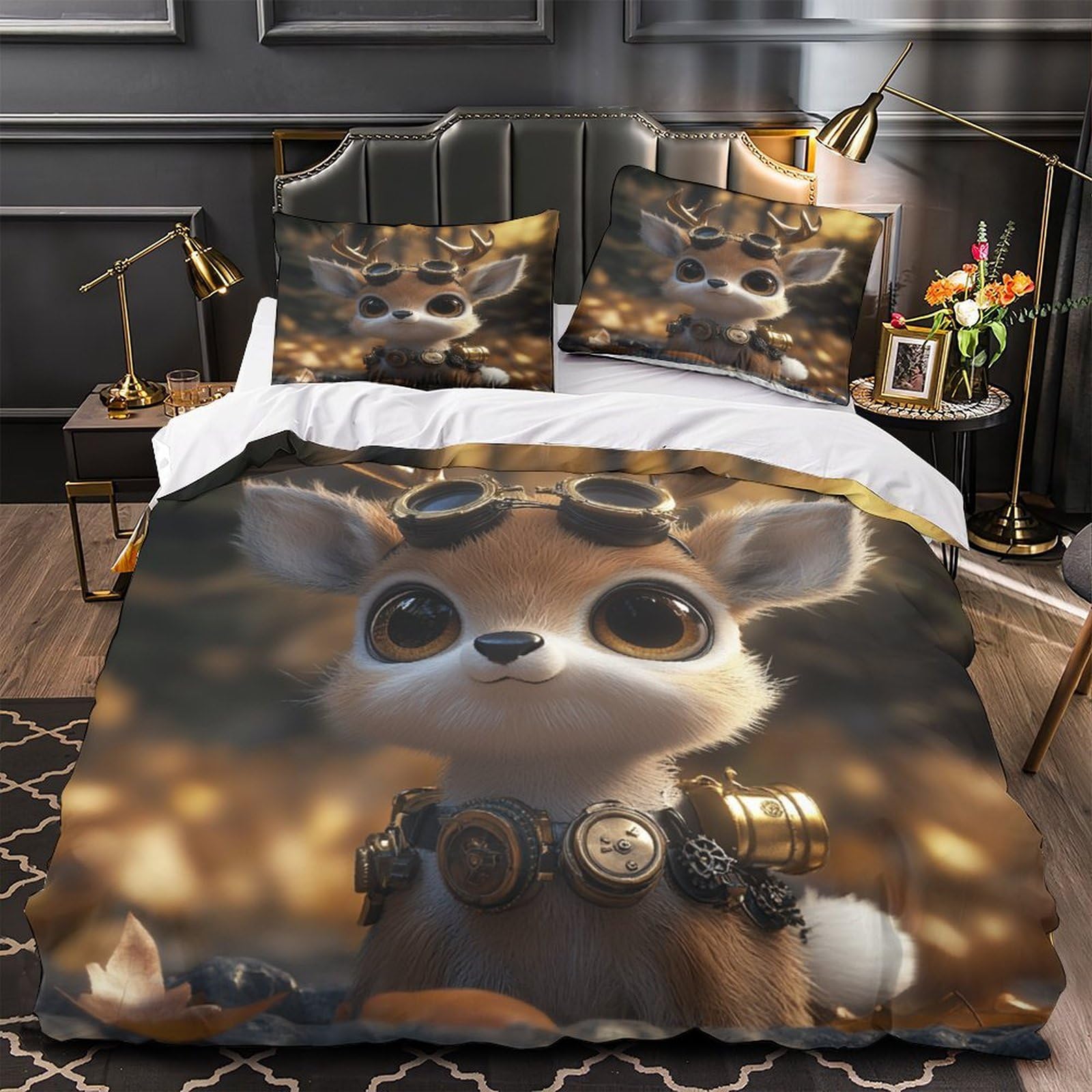 Housse de couette cerf 3D finis les draps ternes et tachés dans la chambre