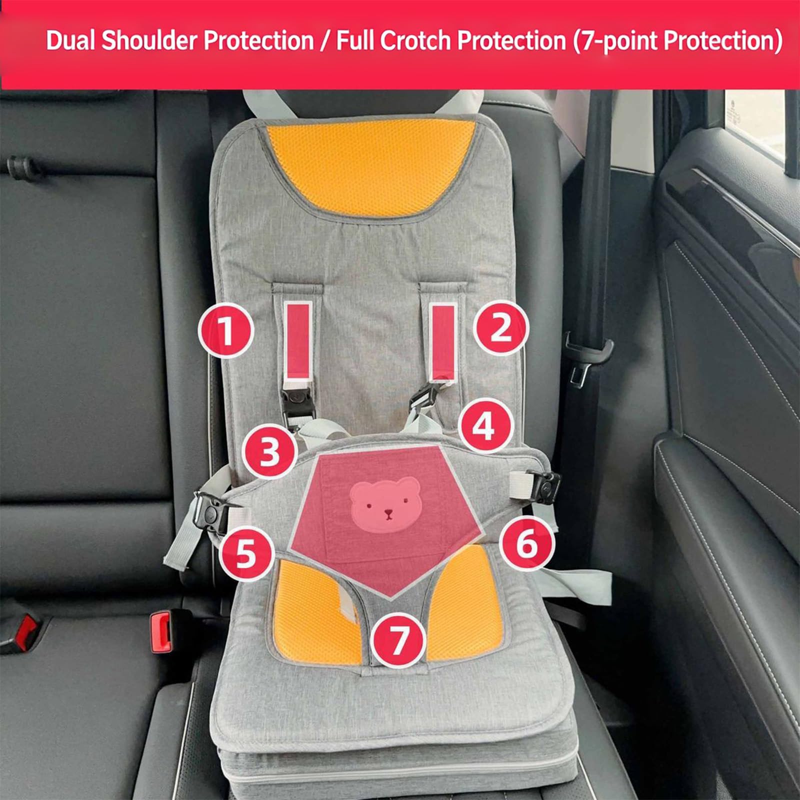 Seggiolino auto per bambini con/senza cuscino per aumentare l ' altezza per 6 mesi a 3 anni Facile da pulire e forte fissaggio Sedile per aumentare l ' altezza