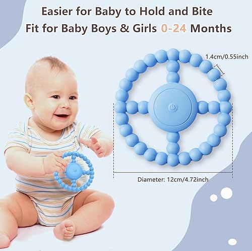 Miniatura 4 de Juguete sensorial vibratorio para masticar, mordedor, juguetes para la dentición para bebés de 6 a 12 de 8 a 18 meses, juguetes sensoriales para