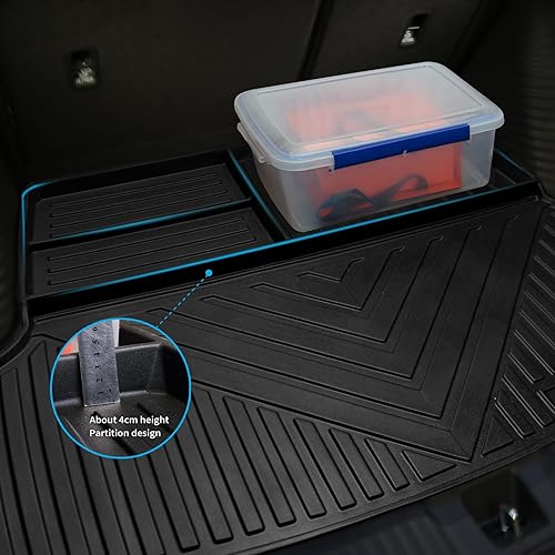 Miniatura 4 de Juego completo de alfombrillas de piso de ajuste personalizado compatibles con Nissan Sentra 2020-2023 2024, goma negra, para todo tipo de clima, 2