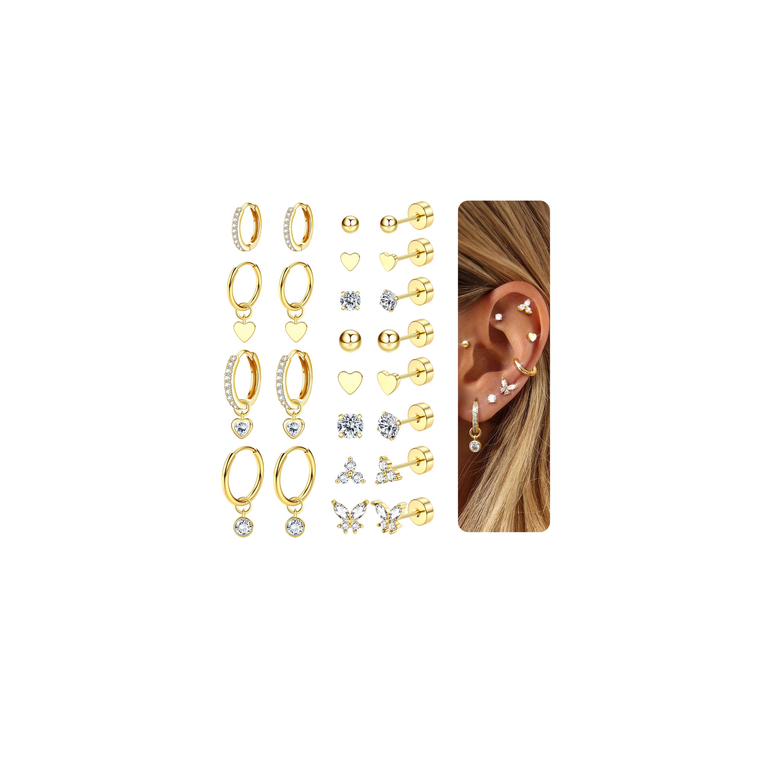 Zilveren goldplated helixpiercing gourmet voor dames | -NL