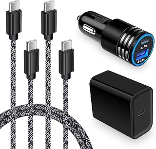 Fast Charger for Google Pixel 7a 7 6 Pro 6a 5a 5 XL 4a 4 3a 3,Samsung Galaxy A54 A14 A03s A53 5G S23 S22 Ultra S21 S20 A13 A32 A52,20W Wall Charger Adapter,30W PD Car Plug,6ft USB C Charging Cable