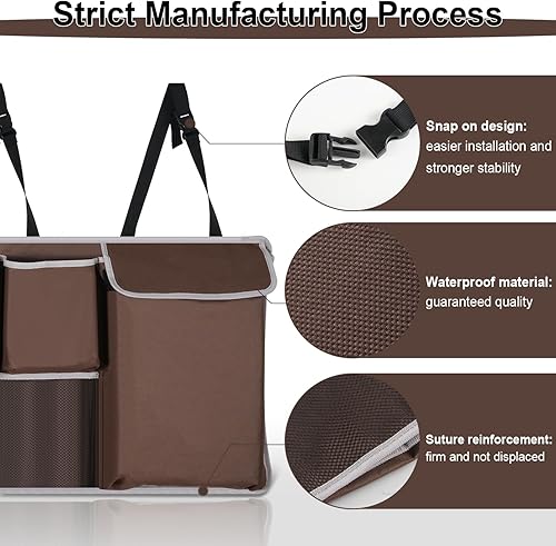 Miniatura 2 de UYYE Organizador colgante para maletero, bolsa de almacenamiento para asiento trasero, accesorios plegables para interiores de automóvil con 4