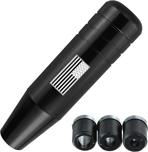 Paquete de 1 pomo de palanca de cambios, diseño de bandera estadounidense, perilla de palanca de cambios de metal, mango de cambio de coche con peso