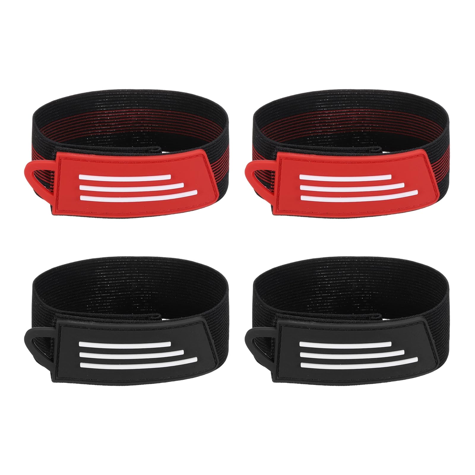 YELARXI Bike Pant Leg Strap Cycling Safety Bind, Pant Bands Clip Strap 4 Pcs & Black/Red