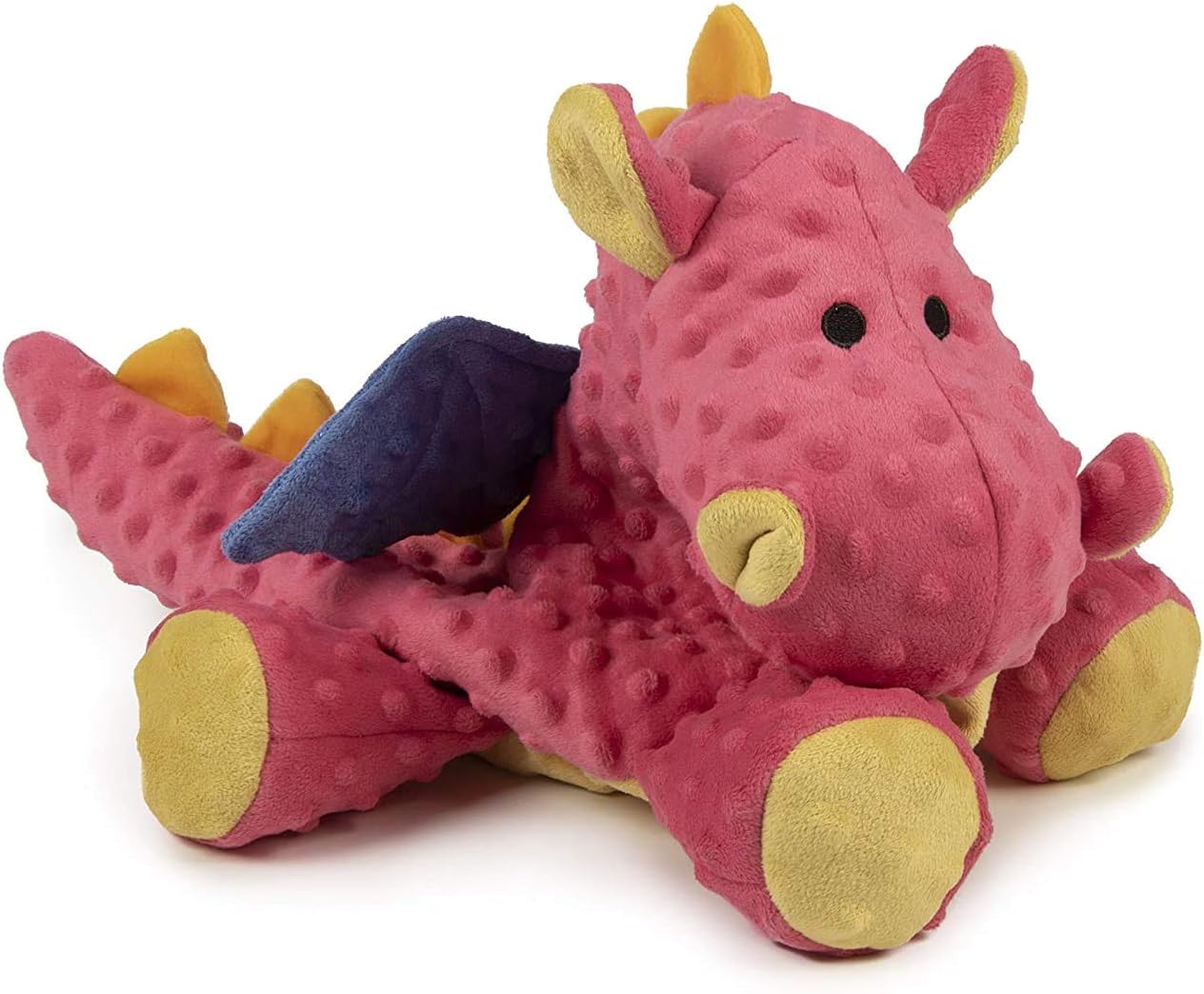 goDog Bubble Plush Dragons Squeaky Dog Toy, Chew Guard Technology - Coral, Extra Large